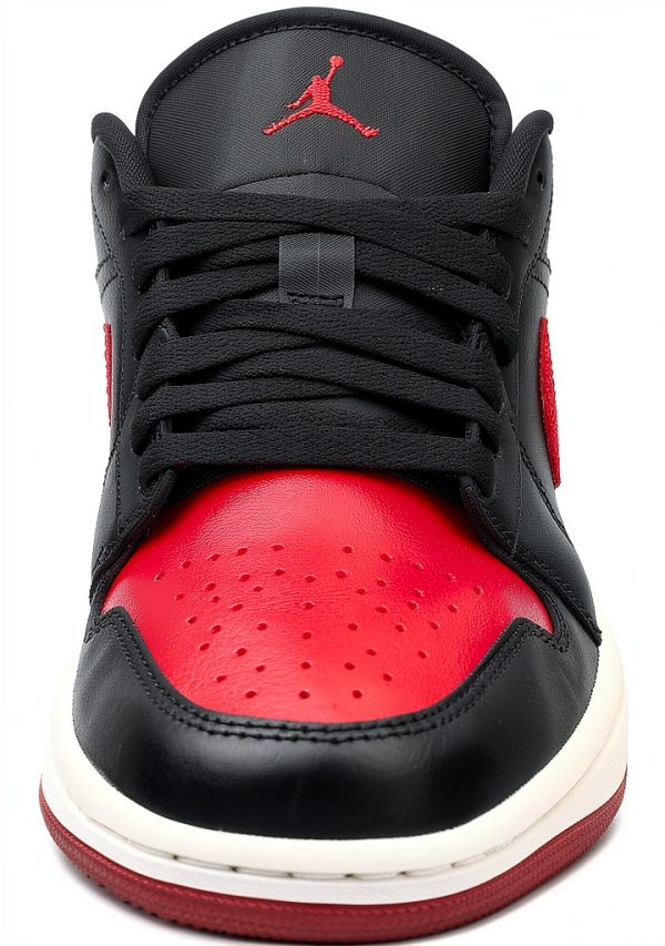 Nike Women Air Jordan 1 Basso Shoes Black Gym Red Sail Size 6.5-2
