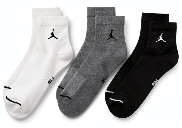 Nike Unisex Air Jordan Cushioned Basketball Crew Socks 3-pack Large-1