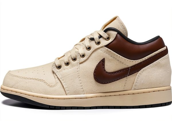 Air Jordan Low PRM Pale Ivory/Baroque Brown-Off Noir Basketball Shoes-0