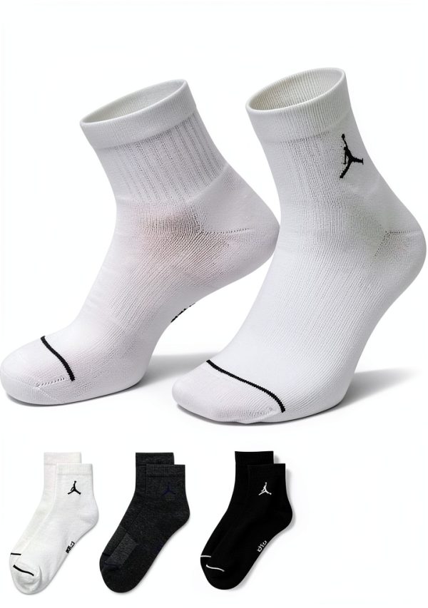 Nike Unisex Air Jordan Cushioned Basketball Crew Socks 3-pack Large-0