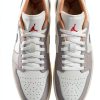 Air Jordan 1 Low Men's Shoes Sail College Grey Hemp Fire Red Size 7.5-2