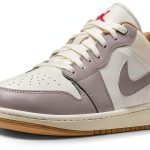 Air Jordan 1 Low Men's Shoes Sail College Grey Hemp Fire Red Size 7.5-0