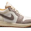 Air Jordan 1 Low Men's Shoes Sail College Grey Hemp Fire Red Size 7.5-1