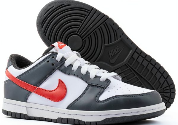 Nike Women's Dunk Low Sneaker Smoke Grey/Light Crimson/White-1